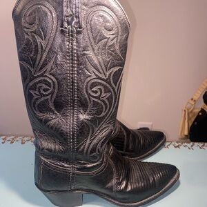 Dan post Black Embroidered Western Cowboy Boots SZ 7